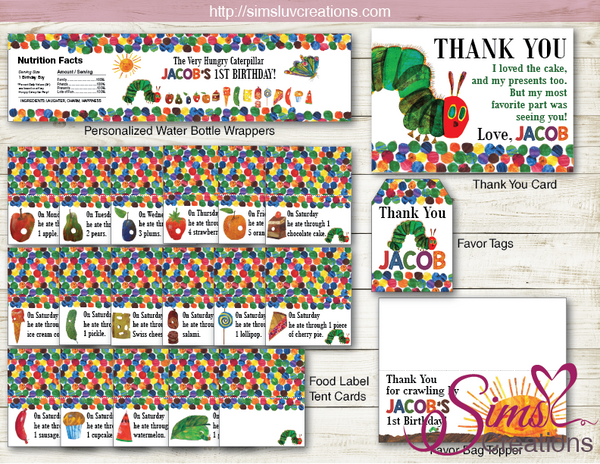 THE VERY HUNGRY CATERPILLAR BIRTHDAY PARTY DECORATION KIT | PARTY PRINTABLES