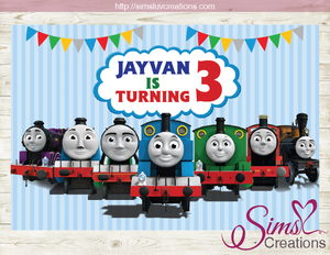 THOMAS AND FRIENDS PRINTABLE BACKDROP BANNER | TRAIN BIRTHDAY POSTER