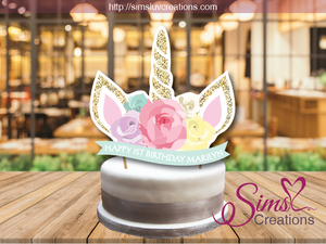 UNICORN MAGICAL BIRTHDAY CAKE TOPPER | CAKE CENTERPIECE | CAKE DECORATIONS