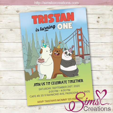 WE BARE BEARS BIRTHDAY PRINTABLE INVITATION | PARTY INVITATION