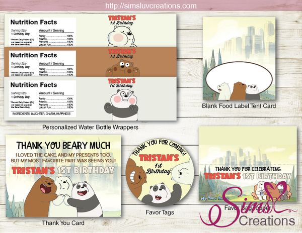 WE BARE BEARS PARTY DECORATION KIT | PARTY PRINTABLES