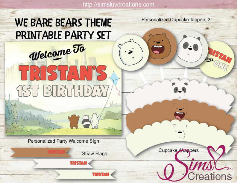 WE BARE BEARS PARTY DECORATION KIT | PARTY PRINTABLES