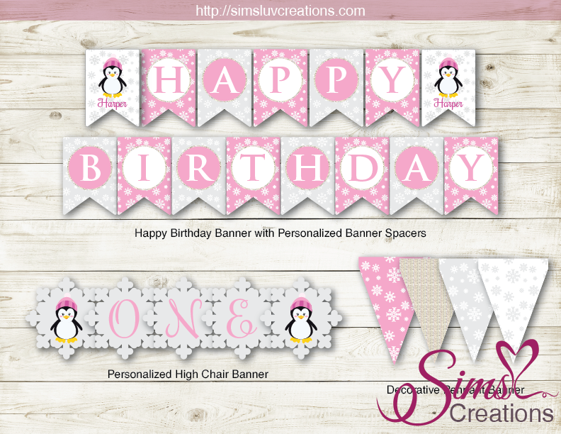 Winter ONEderland Party Printable Set, Pink and Silver Snowflakes - Press  Print Party!
