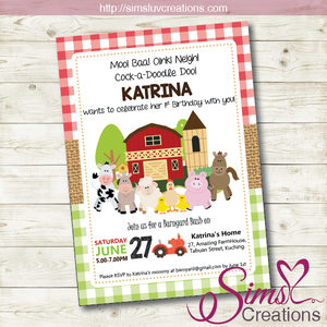 BARNYARD BIRTHDAY PRINTABLE INVITATION | FARM PARTY INVITATION