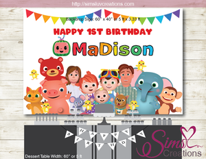 COCOMELON PRINTABLE PARTY BACKDROP BANNER | BIRTHDAY POSTER