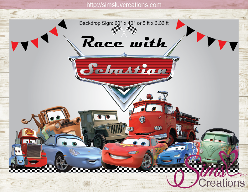 DISNEY CARS PARTY BACKDROP BANNER | CARS BIRTHDAY POSTER