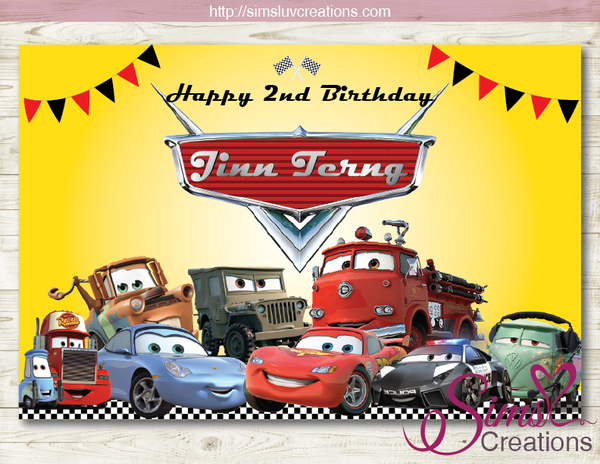 DISNEY CARS PARTY BACKDROP BANNER | CARS BIRTHDAY POSTER