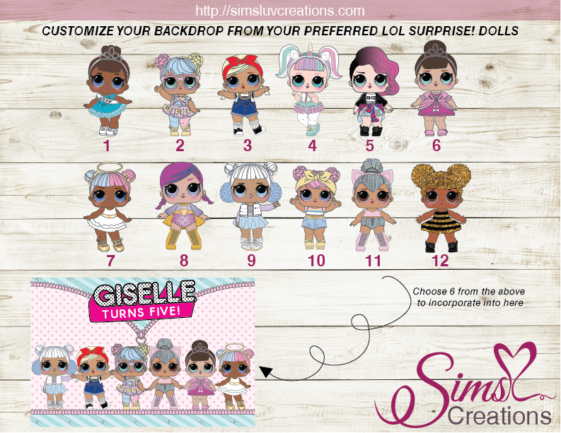 LOL SURPRISE PRINTABLE BACKDROP BANNER BIRTHDAY BACKDROP Sims Luv Creations
