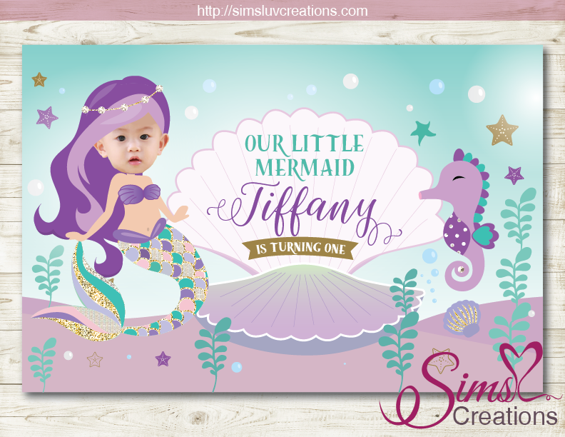 LITTLE MERMAID PARTY BACKDROP BANNER | UNDER THE SEA GIRL BIRTHDAY BAC – Sims Luv Creations little-mermaid-party-backdrop-banner-under-the-sea-girl-birthday-bac-sims-luv-creations