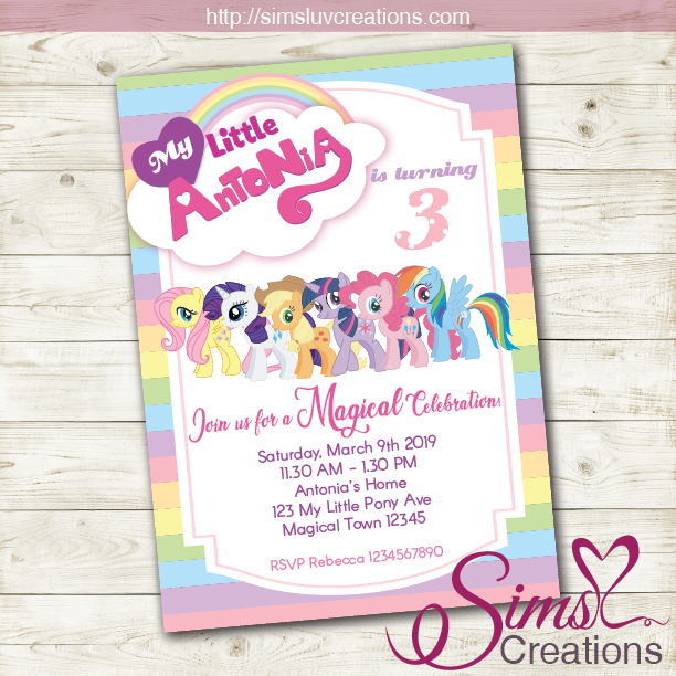 MY LITTLE PONY BIRTHDAY PRINTABLE INVITATION | MAGICAL PARTY INVITATION