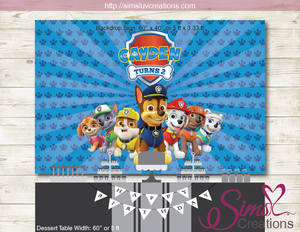 PAW PATROL BIRTHDAY PRINTABLE BACKDROP BANNER | PARTY POSTER