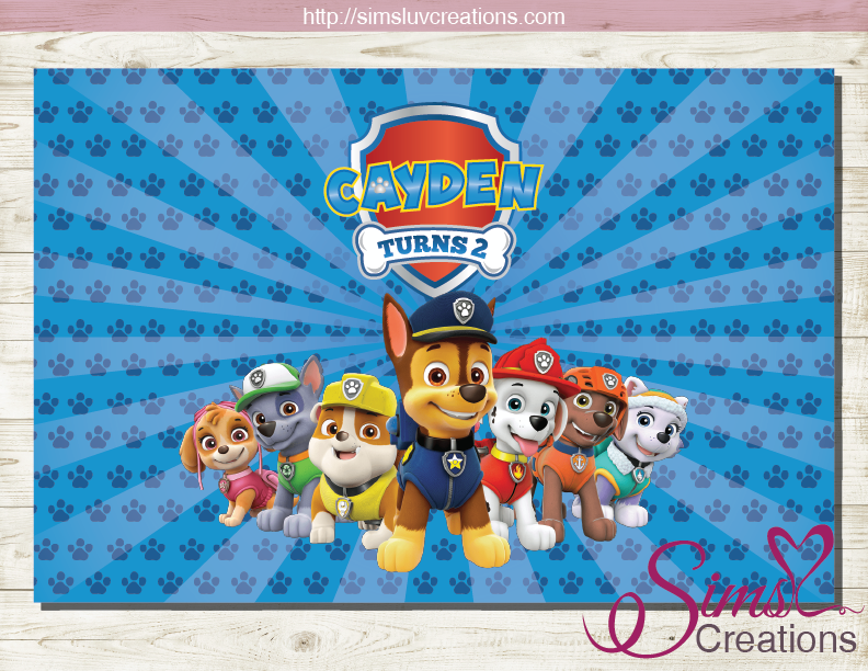 PAW PATROL BIRTHDAY PRINTABLE BACKDROP BANNER | PARTY POSTER